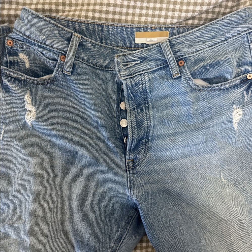 Maurices Light Blue Straight Leg Jeans with Button Fly